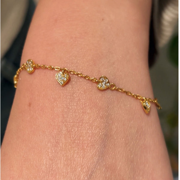 "Where there is love, there is magic" 14K Gold Vermeil Heart Bracelet | Gold