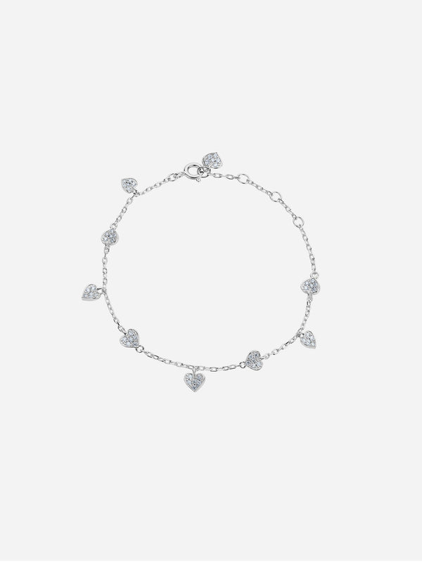 "Where There Is Love, There Is Magic" Sterling Silver Heart Bracelet | Silver