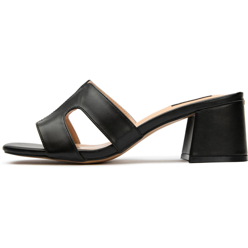 V.GAN Bok Women's Vegan Leather Mule Heel Sandals | Black