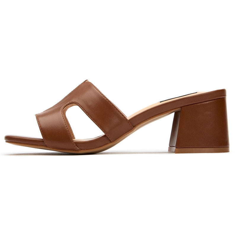 V.GAN Bok Women's Vegan Leather Mule Heel Sandals | Tan