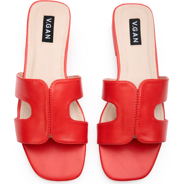 V.GAN Bok Women's Vegan Leather Slider Sandals | Red