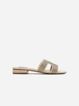 Immaculate Vegan - V.GAN Bok Women's Vegan Leather Slider Sandals | Metallic UK3 / EU36 / US5