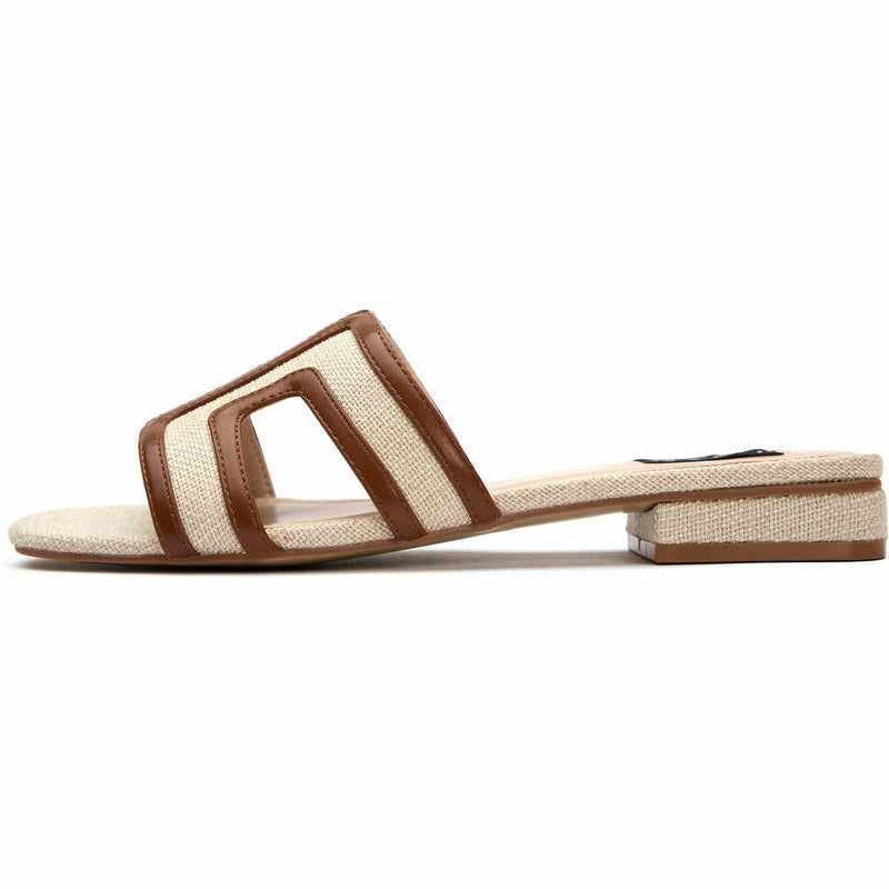 V.GAN Bok Women's Vegan Leather Slider Sandals | Natural & Tan