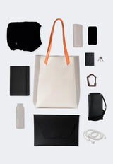 Immaculate Vegan - Basic Vegan Leather Everyday Tote Bag | Tricolor Orange