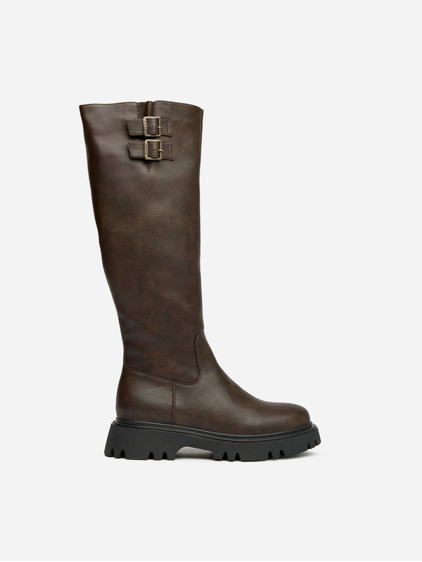 Bram Women's Vegan Leather Knee High Boots | Brown