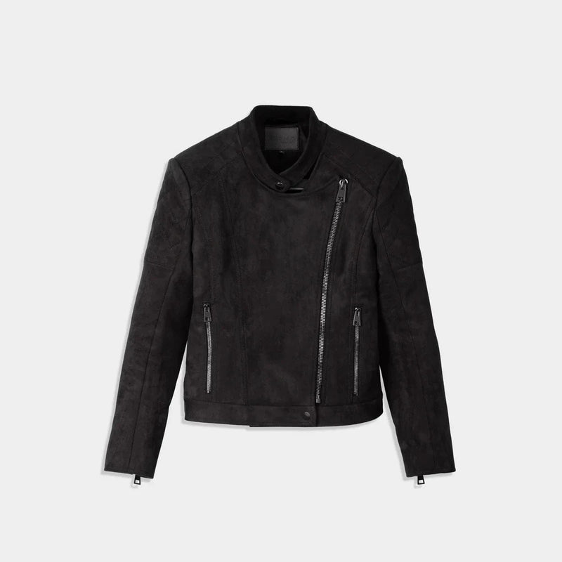 Eloquere Diva Vegan Suede Jacket | Black