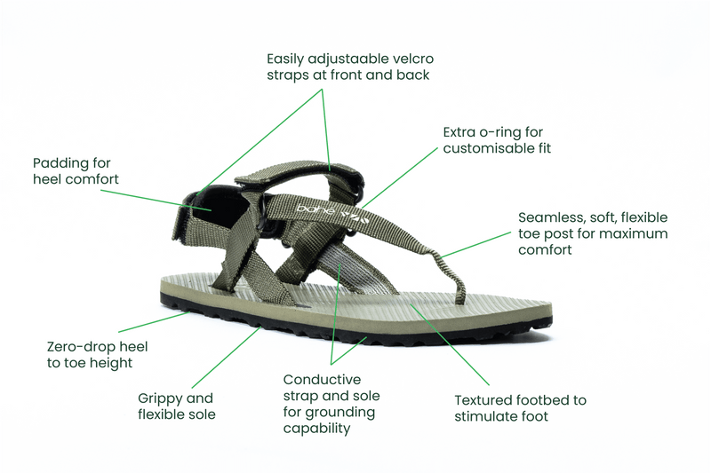 Bahé Respire Grounding Barefoot Sandal (Women's) - Olive
