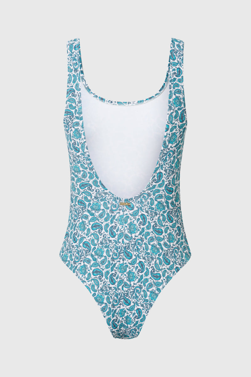 AQVA Swimwear Balmins Recycled Polyamide One-piece Swimsuit | Paisley Print