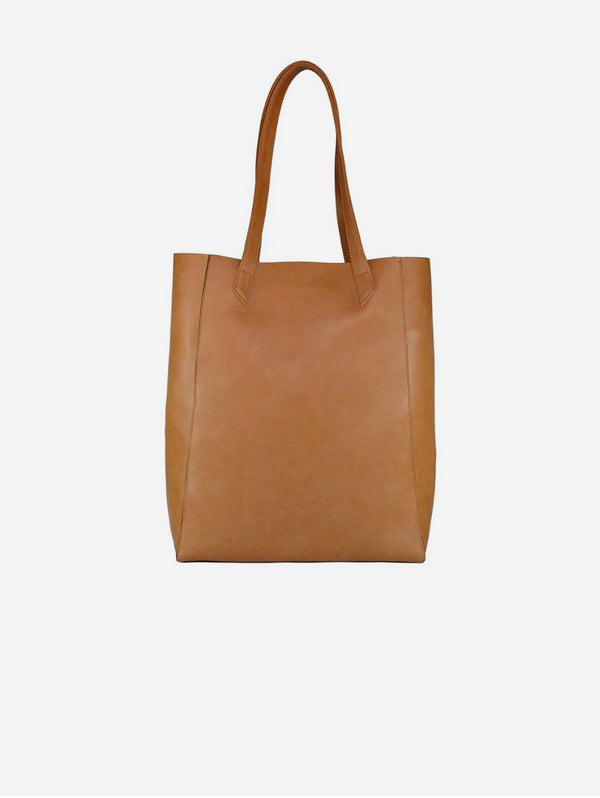 Basic Vegan Leather Everyday Tote Bag | Camel