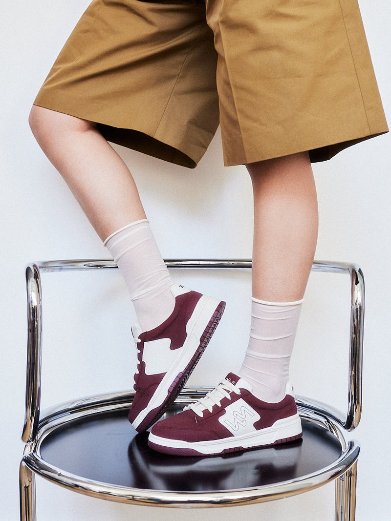 Dream Big Unisex Vegan Corn Leather Sneakers | Burgundy