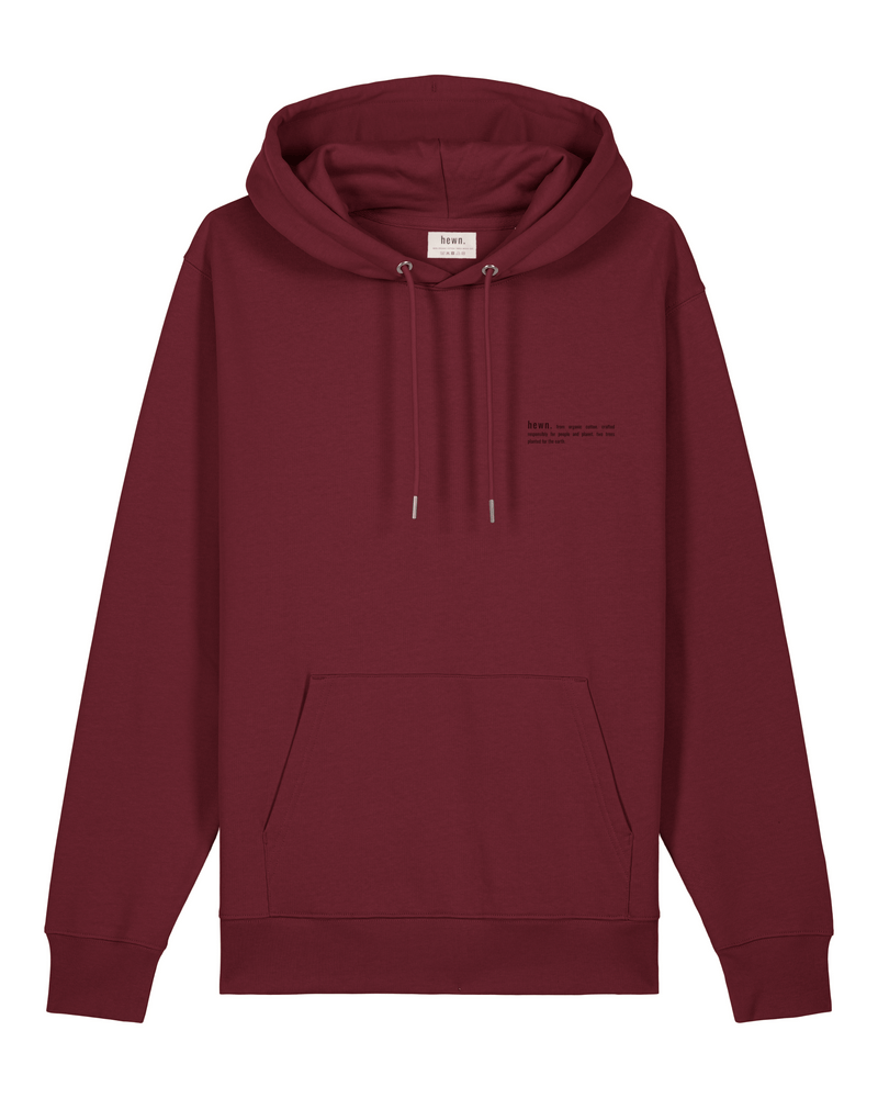 hewn. Womens Organic Cotton Relaxed-fit Hoodie in Berry Red