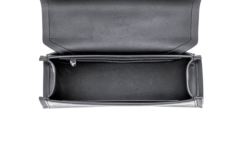 Eslla Dharma Desserto Cactus Leather Vegan Crossbody With Matte Gold Chain | Black Black
