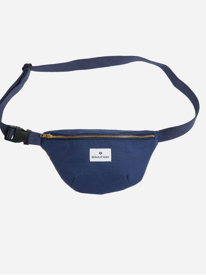 Souleway Natural Cotton Canvas Bum Bag | Navy Blue Navy Blue