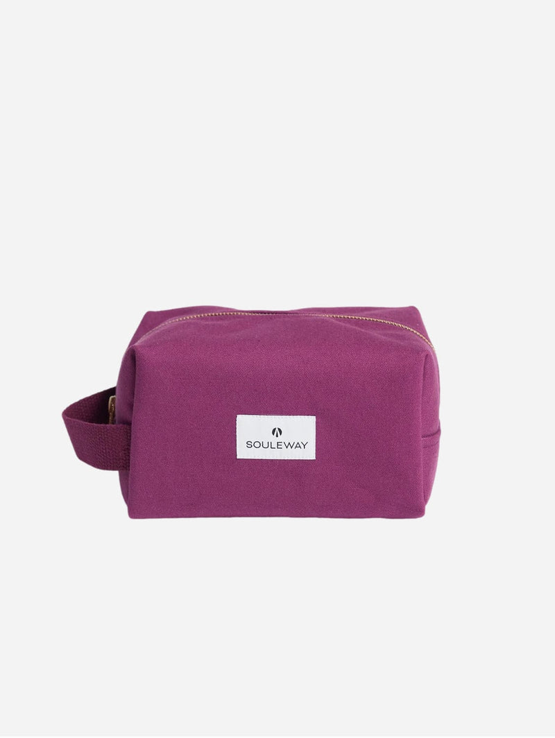 Souleway Natural Cotton Canvas Classic Washbag S | Bordeaux Red Bordeaux Red