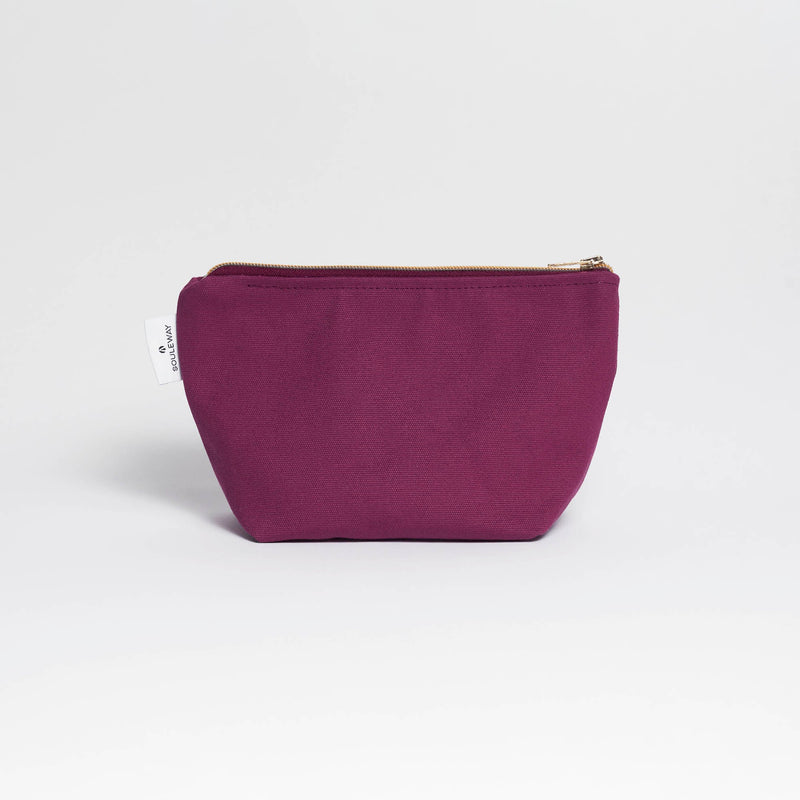 Souleway Natural Cotton Canvas Cosmetic Bag | Multiple Colours Bordeaux Red