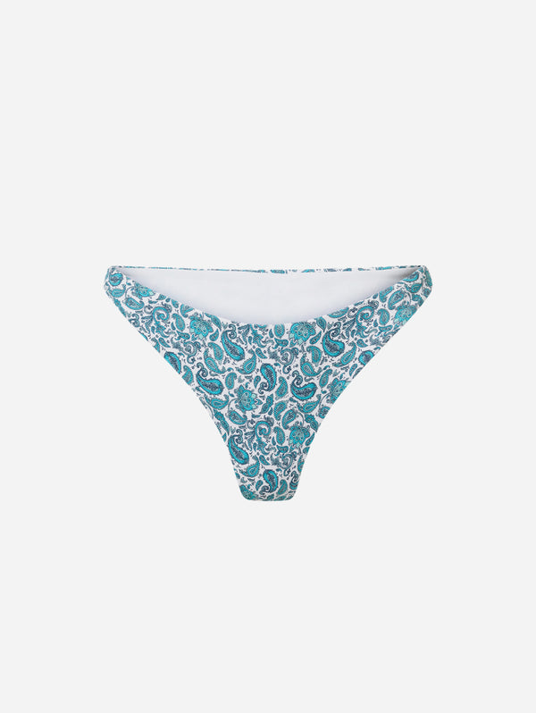 AQVA Swimwear Turqueta Recycled Polyamide Bikini Bottom | Paisley Print XS