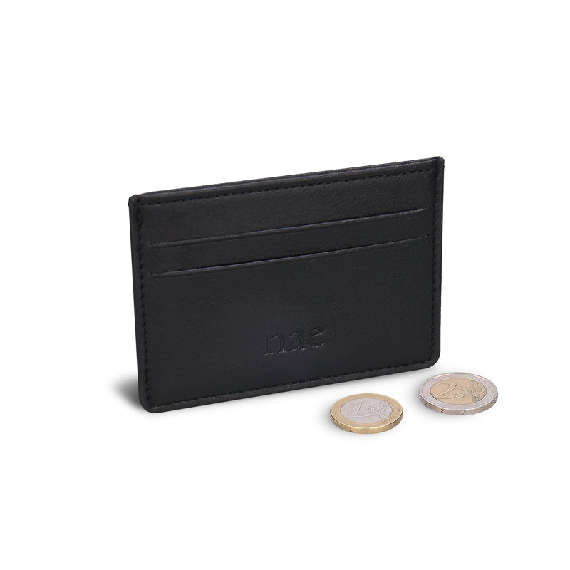 NAE Vegan Shoes Breda Vegan Leather Card Wallet | Black One Size