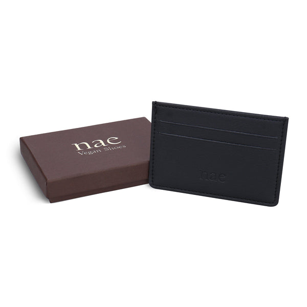 NAE Vegan Shoes Breda Vegan Leather Card Wallet | Black One Size