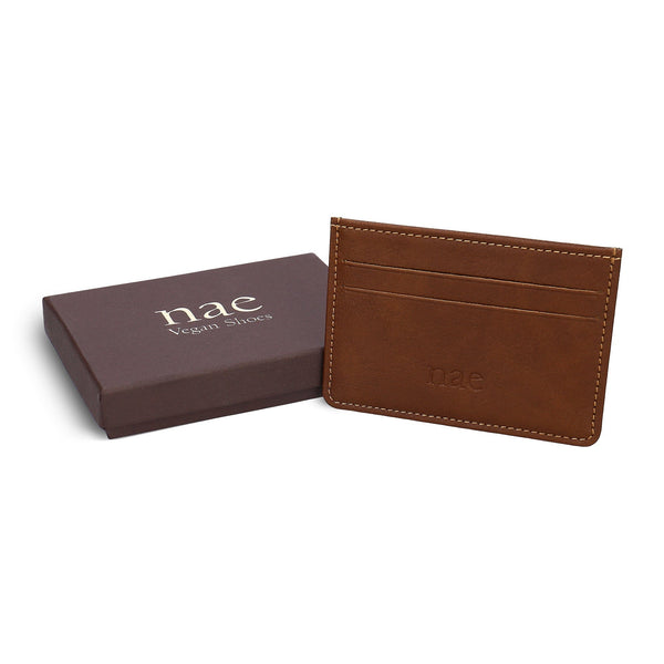 NAE Vegan Shoes Breda Vegan Leather Card Wallet | Brown One Size