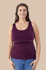 Immaculate Vegan - The Bshirt Nursing Laced Cotton Vest | Plum