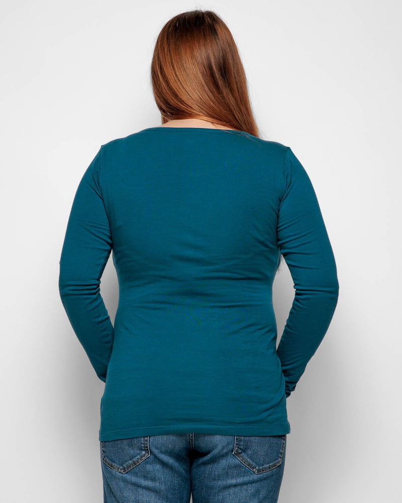 The Bshirt MATERNITY LONG SLEEVE TOP IN TEAL