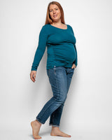 Immaculate Vegan - The Bshirt MATERNITY LONG SLEEVE TOP IN TEAL