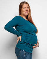 Immaculate Vegan - The Bshirt MATERNITY LONG SLEEVE TOP IN TEAL