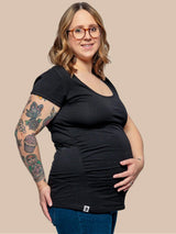 Immaculate Vegan - The Bshirt Maternity Cotton Long Sleeve Top | Black