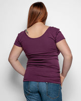 Immaculate Vegan - The Bshirt Maternity Cotton Short Sleeve Top | Plum