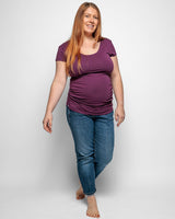 Immaculate Vegan - The Bshirt Maternity Cotton Short Sleeve Top | Plum