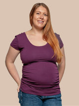 Immaculate Vegan - The Bshirt Maternity Cotton Short Sleeve Top | Plum UK6 / EU34 / US2