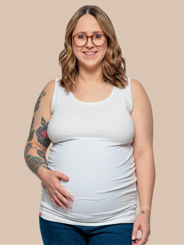 The Bshirt Maternity Cotton Vest | White