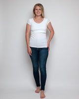 Immaculate Vegan - The Bshirt Bshirt Nursing short sleeve t-shirt Twin Pack- White & Navy/White Stripe