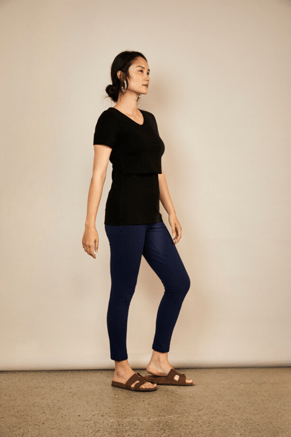 The Bshirt Bshirt Nursing V Neck T-shirt in Black