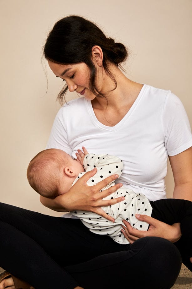 The Bshirt Bshirt Nursing V Neck T-shirt in White