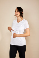 Immaculate Vegan - The Bshirt Bshirt Nursing V Neck T-shirt in White