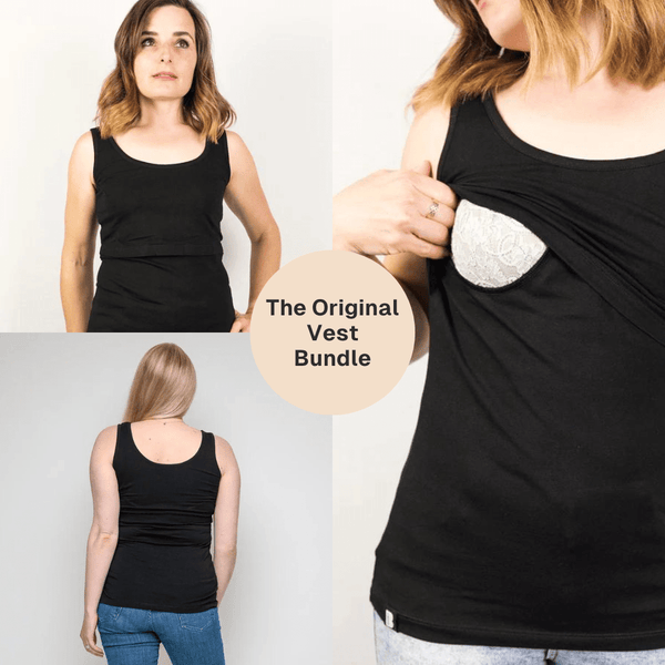 The Bshirt Bshirt Nursing Vest - Twin Pack -Black & Black