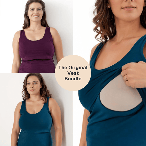 The Bshirt Bshirt Nursing Vest - Twin Pack -Teal & Plum