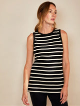 Immaculate Vegan - The Bshirt Rib Cotton Racer Vest | Black & White Stripe
