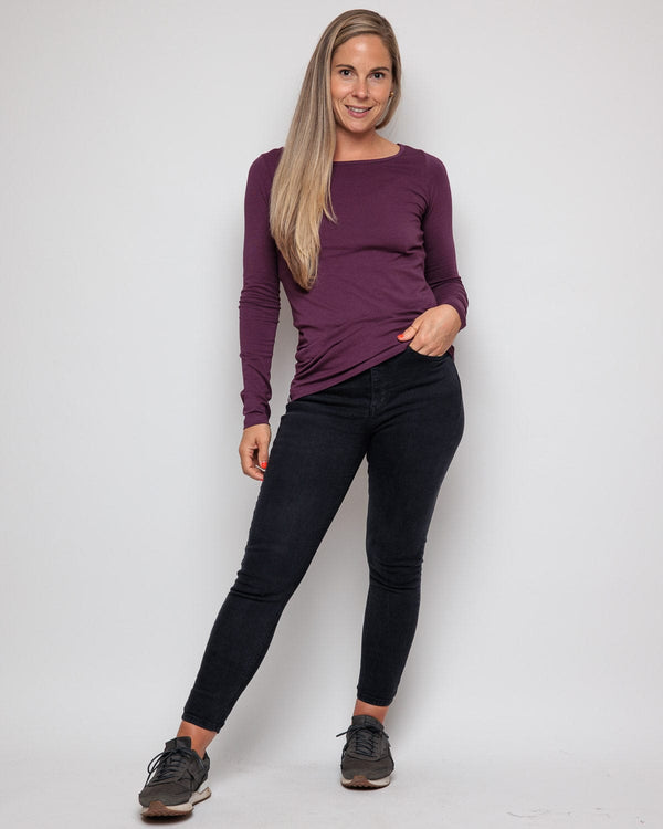 The Bshirt WOMEN'S LONG SLEEVE TOP IN PLUM