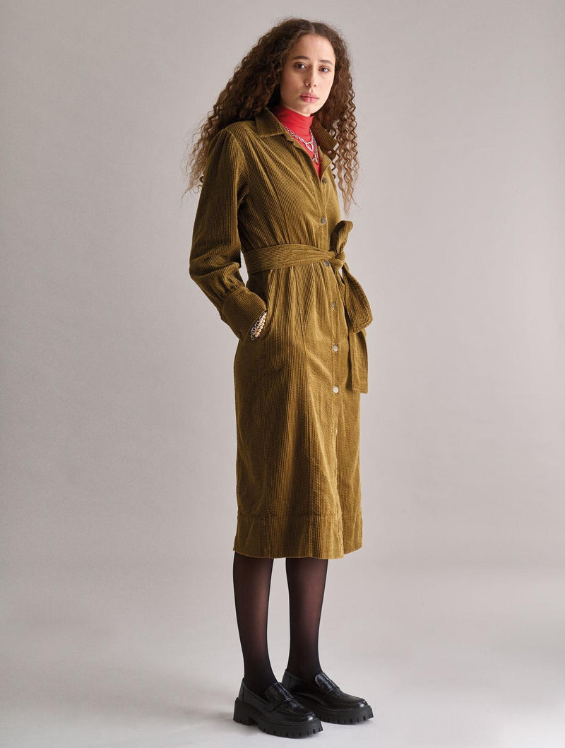 Women's Haritti Organic Cotton Cord Dress | Olive