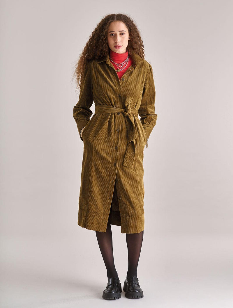 Women's Haritti Organic Cotton Cord Dress | Olive