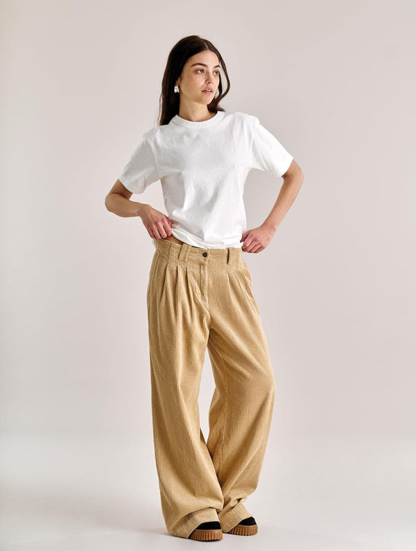 KOMODO Women's Lola Organic Cotton Cord Trouser | Croissant