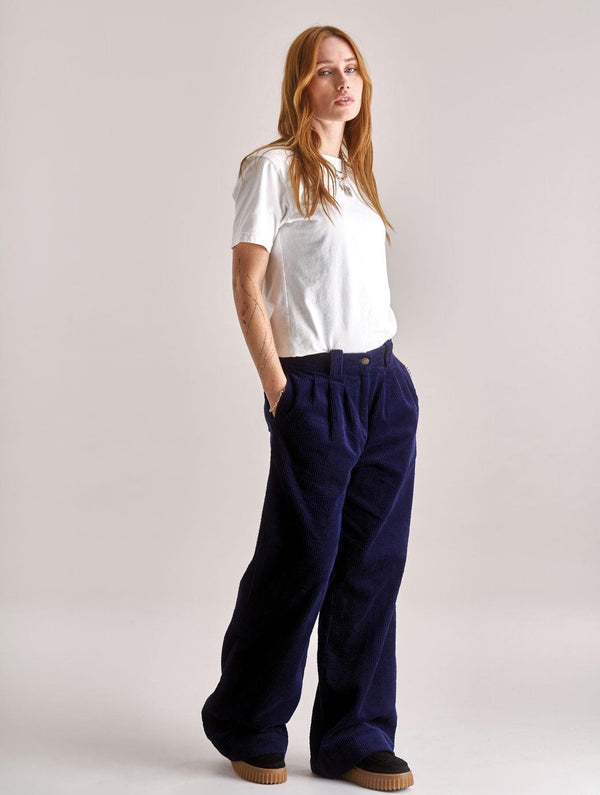 KOMODO Women's Lola Organic Cotton Cord Trouser | Navy