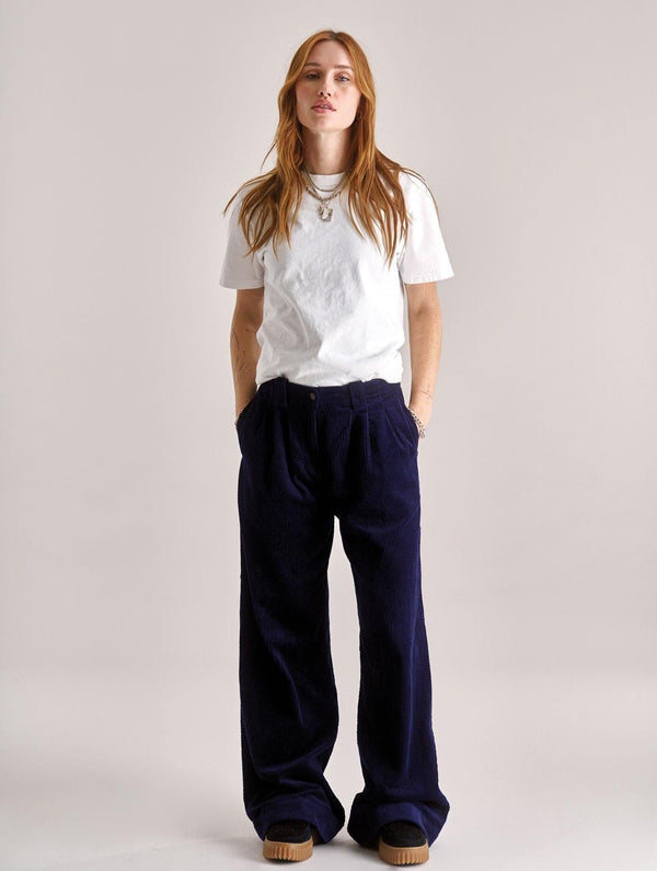 KOMODO Women's Lola Organic Cotton Cord Trouser | Navy
