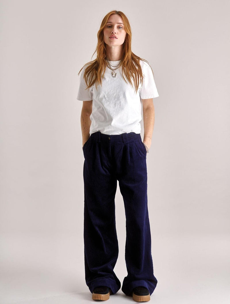 KOMODO Women's Lola Organic Cotton Cord Trouser | Navy
