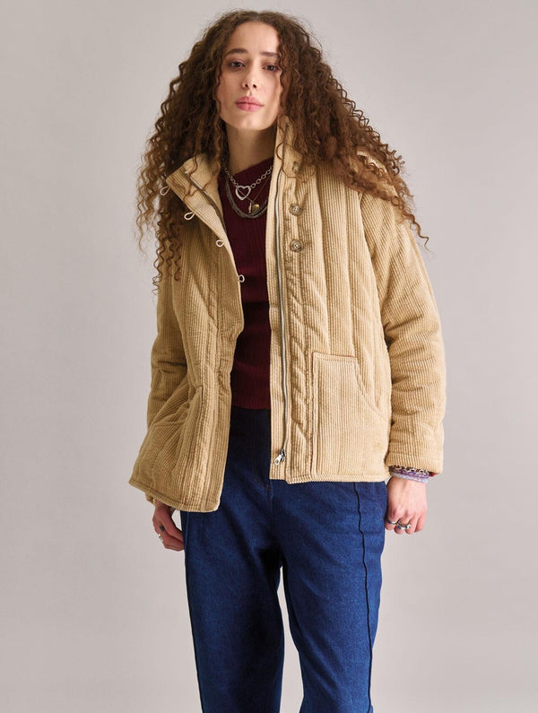 Women's Georgia Organic Cotton Cord Coat | Croissant