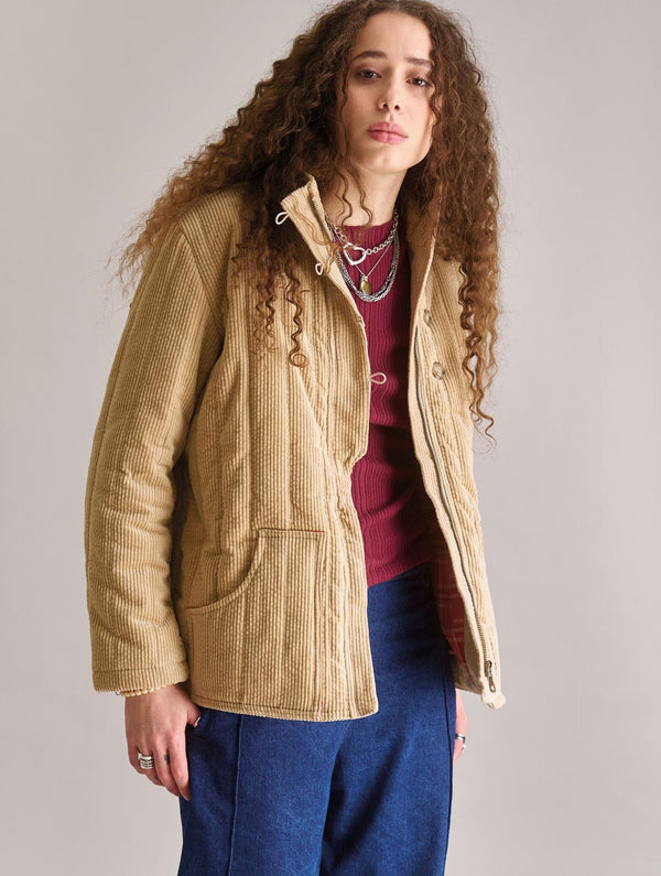 Women's Georgia Organic Cotton Cord Coat | Croissant