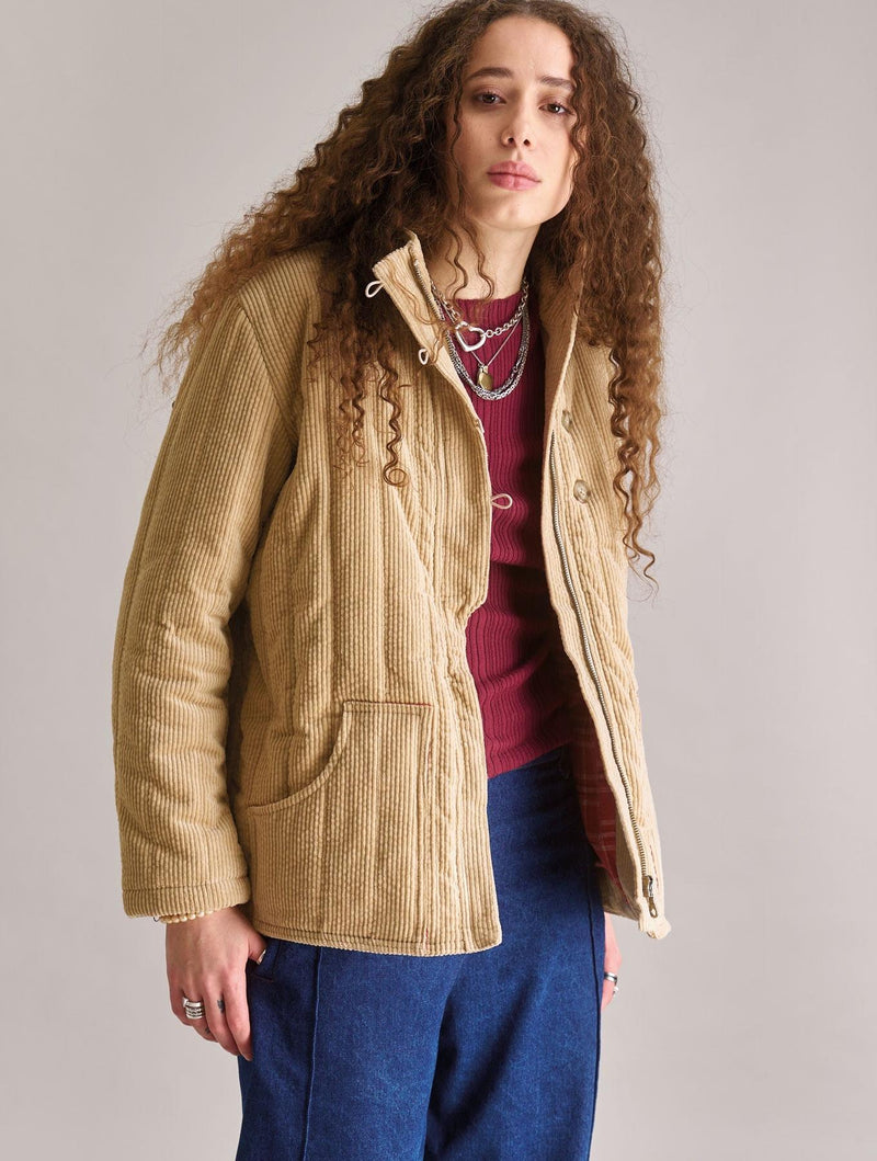 Women's Georgia Organic Cotton Cord Coat | Croissant