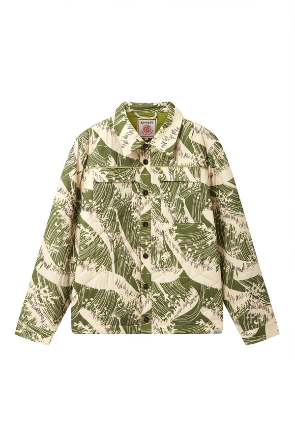 KOMODO CAVIAR - Organic cotton jacket- Green wave print